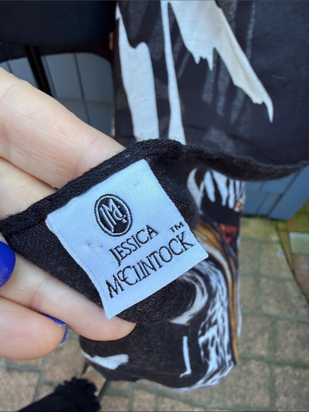 Jessica McClintock Animal Print Black White Brown Wrap Scarf